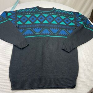 Le Tigre Men's Crewneck Sweater - Black and Blue